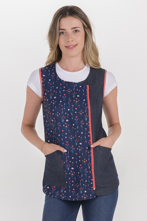 Chaqueta s/m tejana flores 2