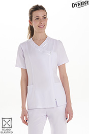Chaqueta m/c microfibra elástica blanca raso