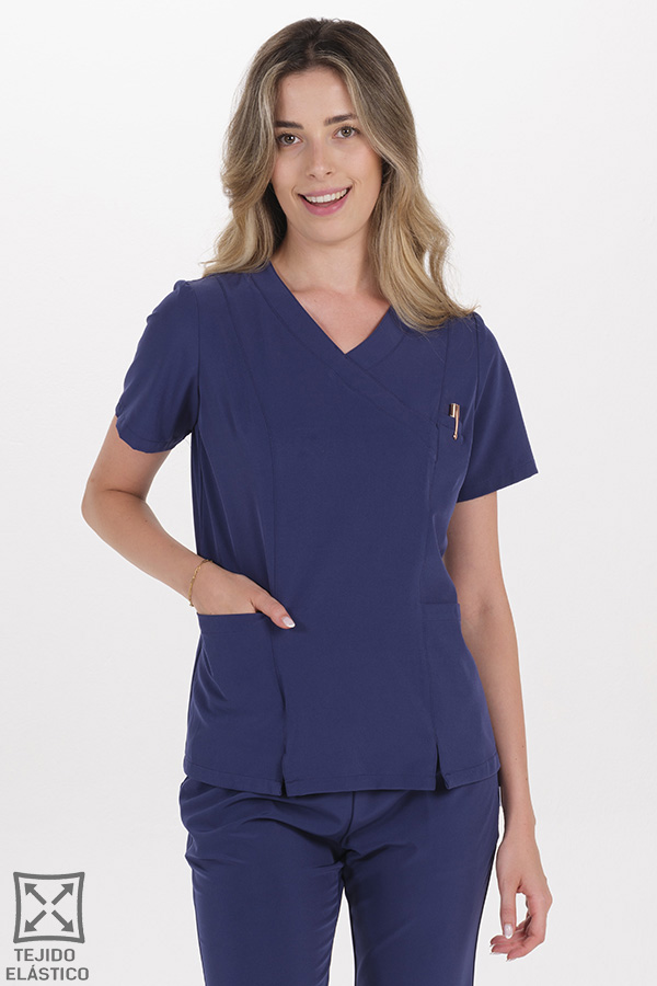 Casaca elástica mujer azul marino