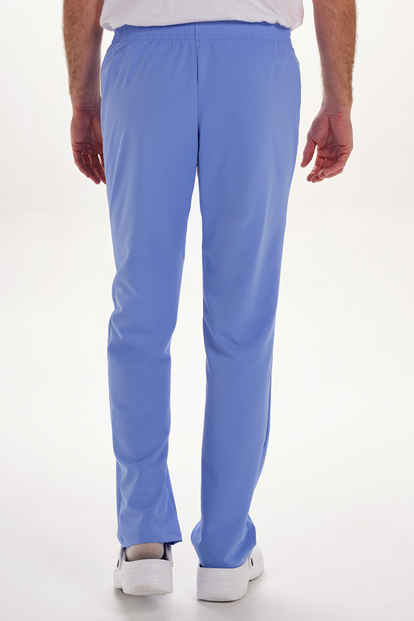 Pantalón s/ bolsillos azul elástico. 1