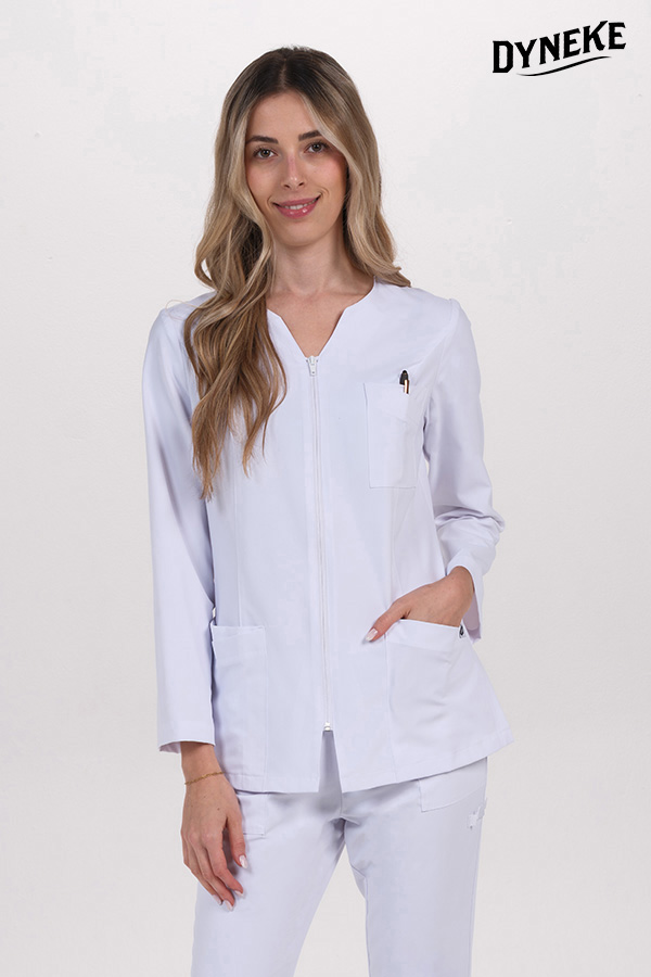 Chaqueta mujer poliéster elástico blanco m/l