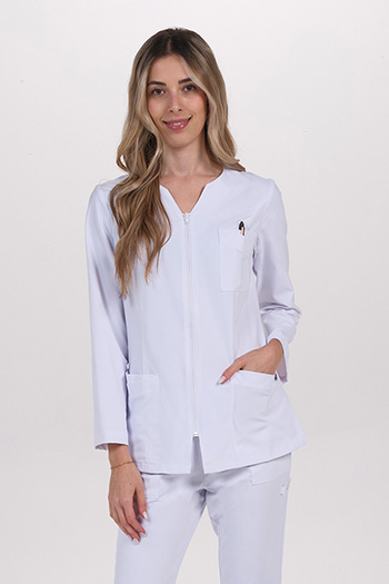 Chaqueta mujer poliéster elástico blanco m/l