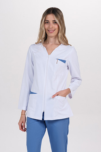 Chaqueta mujer poliéster elástico contraste azul m/l