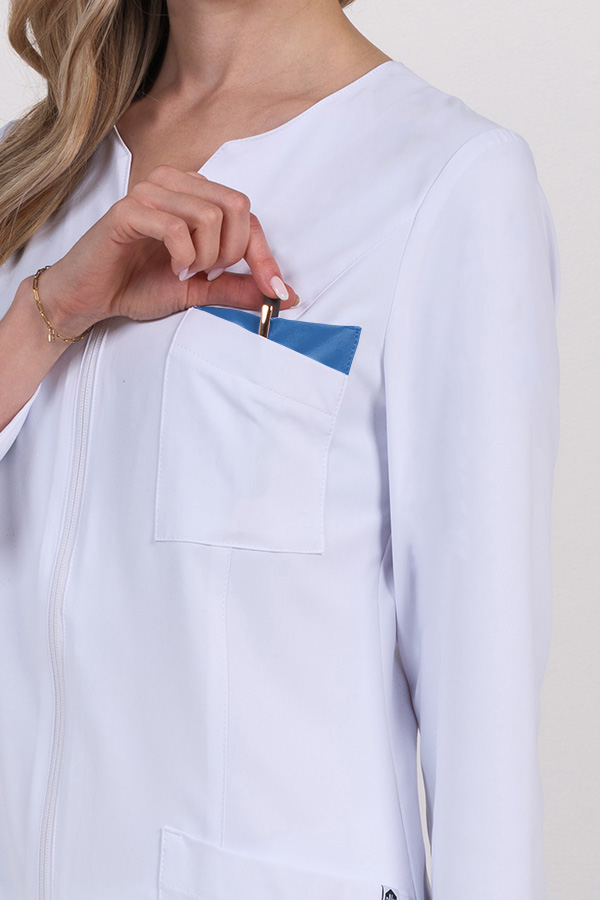 Chaqueta mujer poliéster elástico contraste azul m/l 1