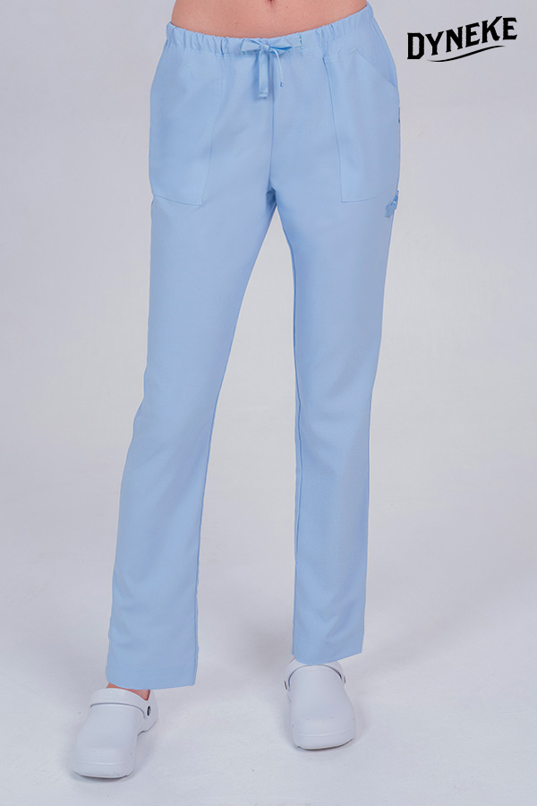Pantalon celeste poliéster elástico cinta