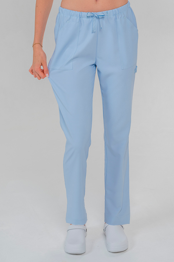 Pantalon celeste poliéster elástico cinta 2