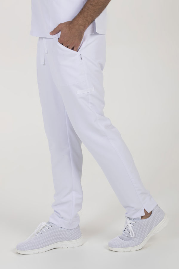 Pantalon blanco microfibra cinta 5