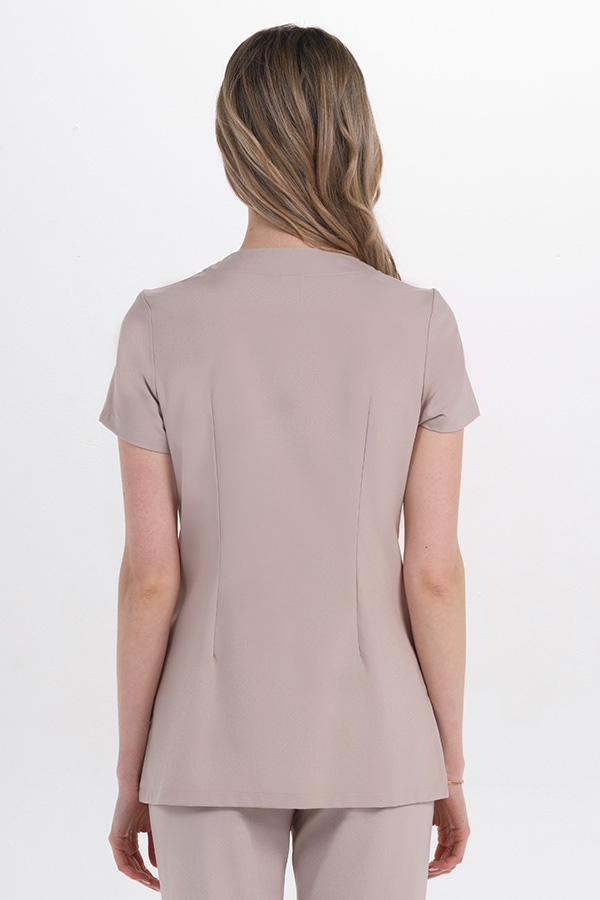 Chaqueta beige cruzada corchetes m/c 3