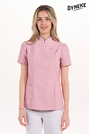 Chaqueta entallada rosa botón perla