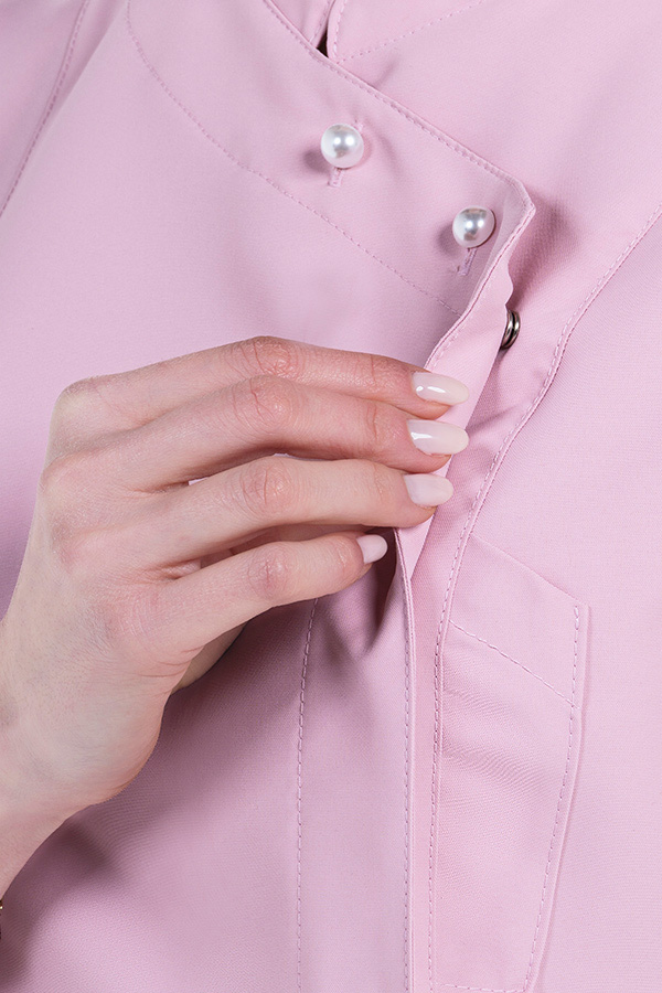 Chaqueta entallada rosa botón perla 1