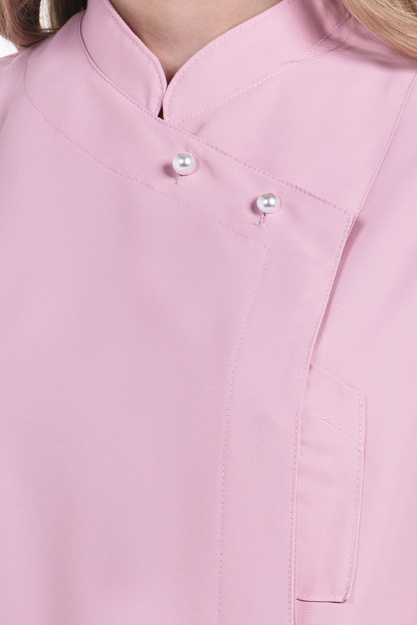 Chaqueta entallada rosa botón perla 2