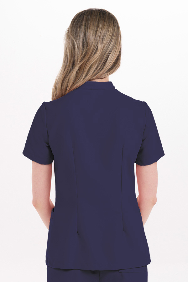Chaqueta entallada azul boton perla 3