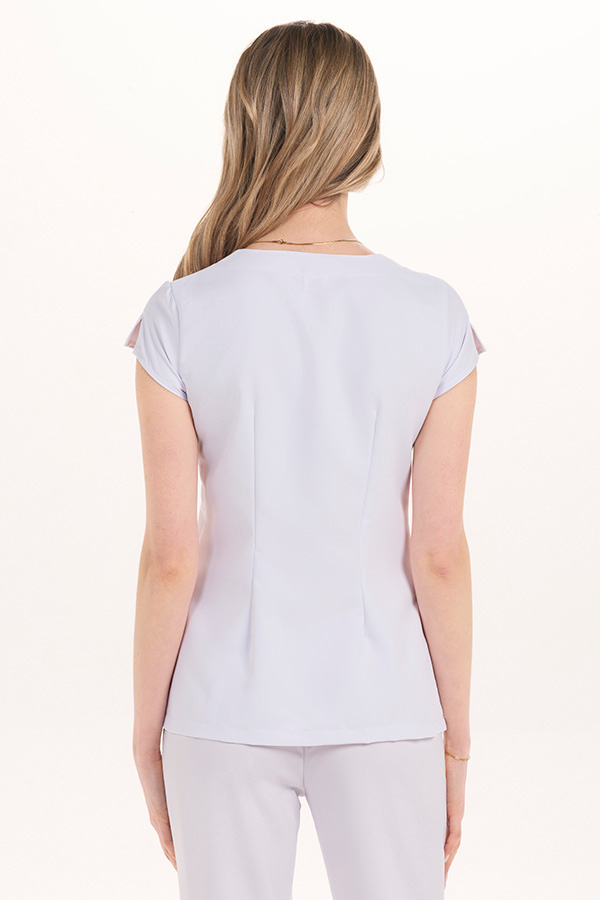 Chaqueta m/c microf.blanca cintas raso 3
