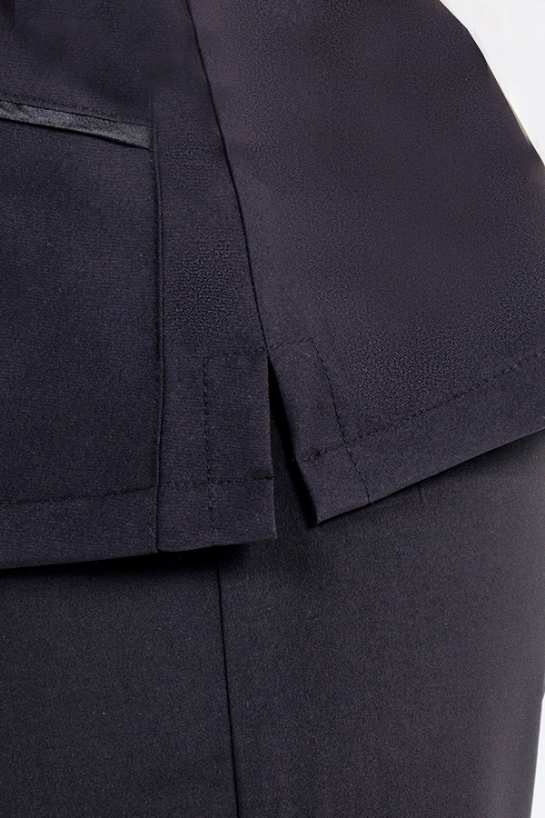 Chaqueta m/c microf.negra cintas raso 2