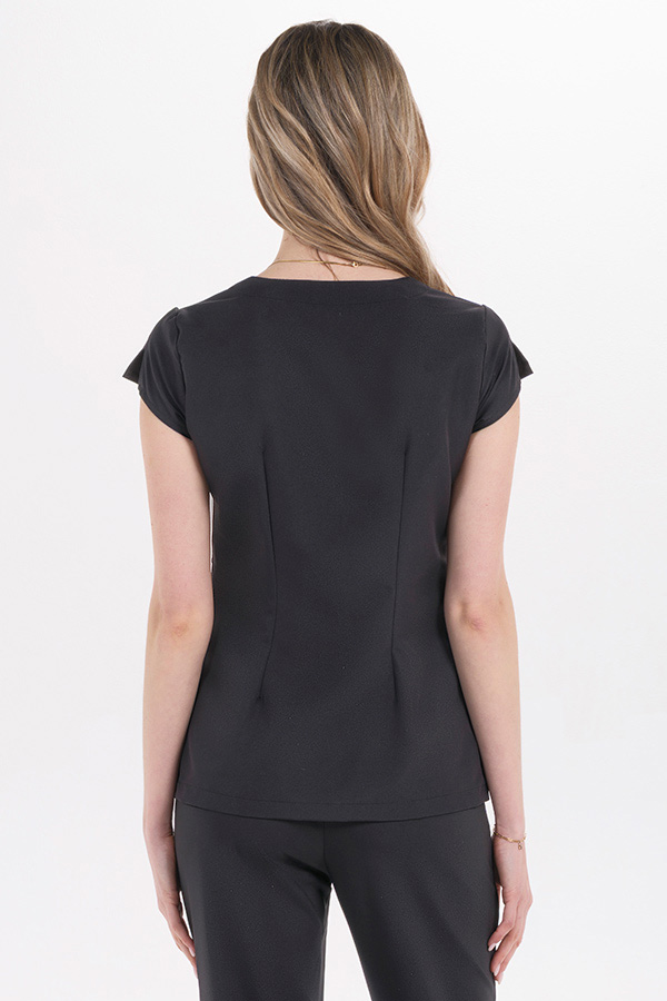 Chaqueta m/c microf.negra cintas raso 3