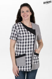 Bata corta m/c cuadro gris antracita