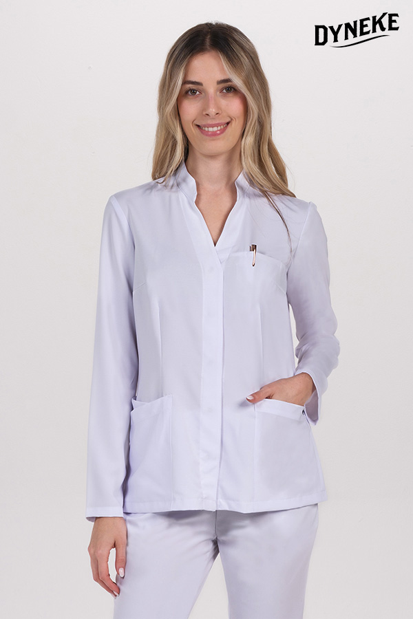 Chaqueta elástica blanca sra.cuello mao