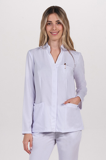Chaqueta elástica blanca sra.cuello mao