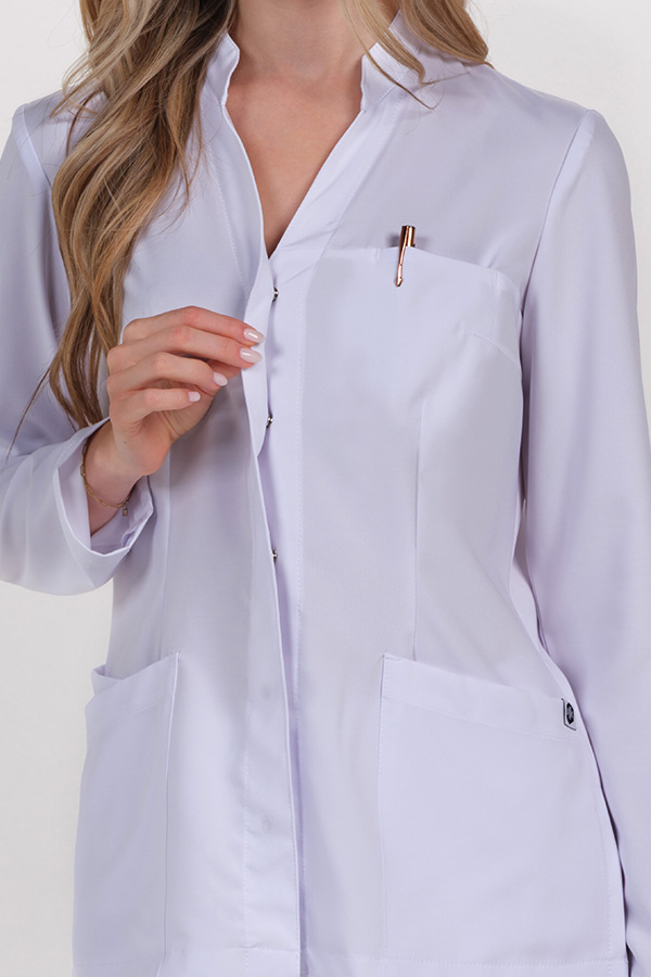 Chaqueta elástica blanca sra.cuello mao 1