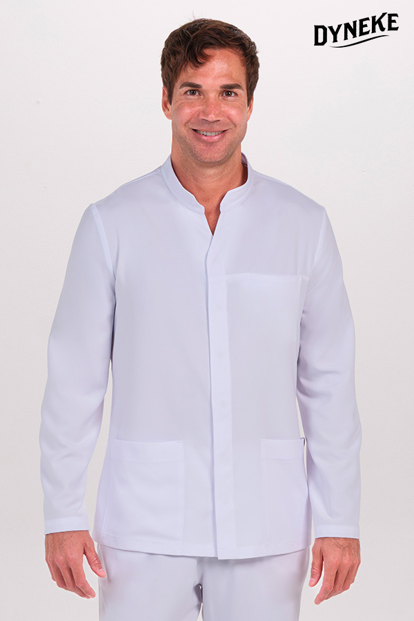 Chaqueta cbro.elástica blanca cuello mao