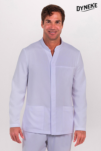 Chaqueta cbro.elástica blanca cuello mao