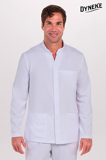 Chaqueta cbro.elástica blanca cuello mao