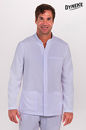 Chaqueta cbro.elástica blanca cuello mao