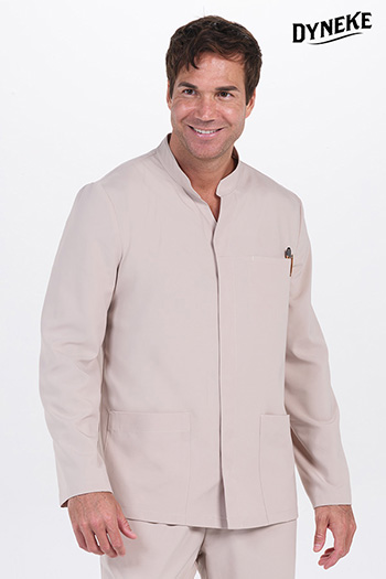 Chaqueta cbro.elástica beige cuello mao