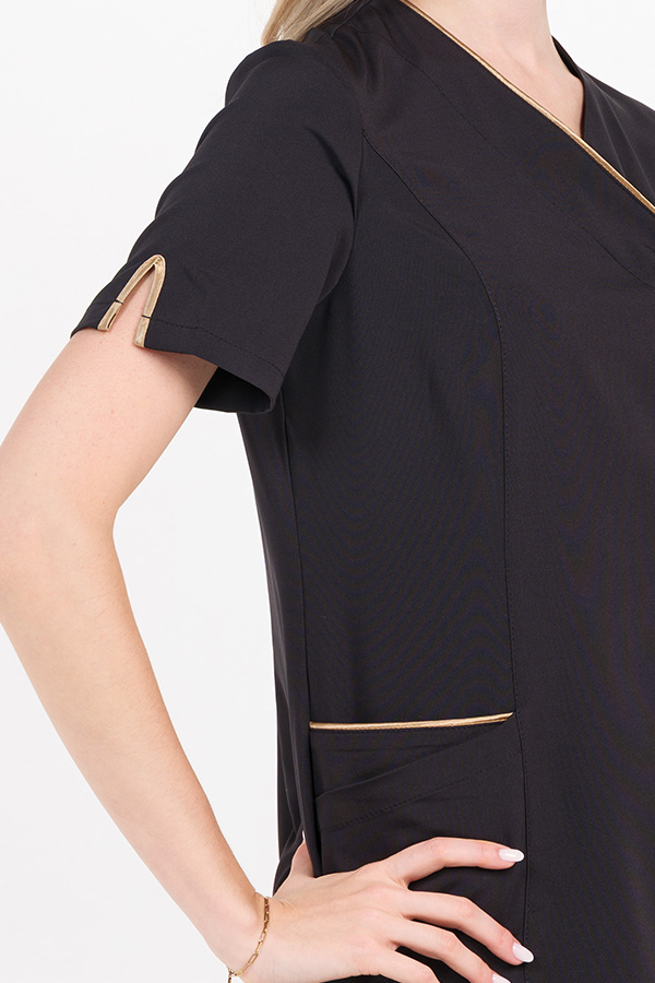 Chaqueta elástica negra cruzada hebilla m/c 2