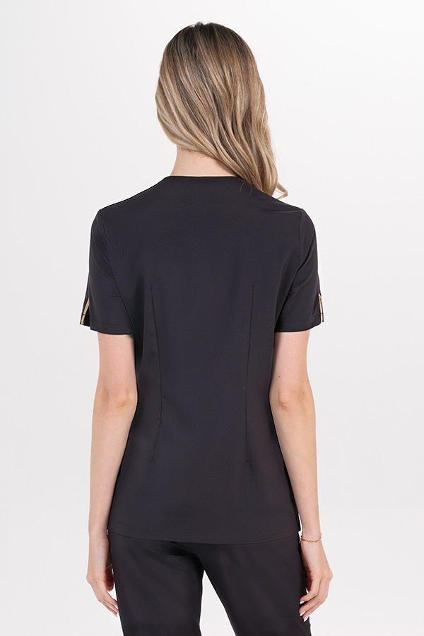 Chaqueta elástica negra cruzada hebilla m/c 3