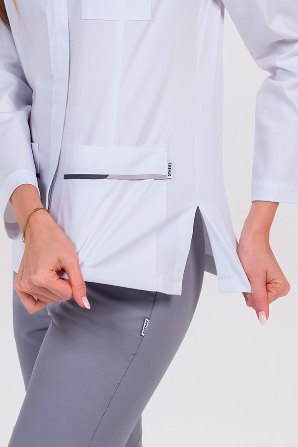 Chaqueta mujer doble vivo gris cremallera m/l 1