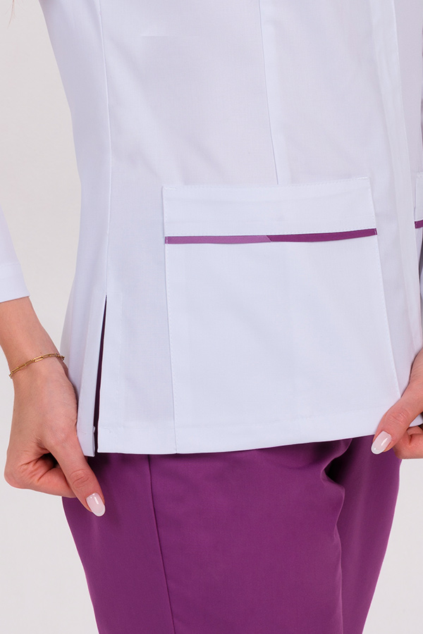 Chaqueta mujer doble vivo morado cremallera m/l 1