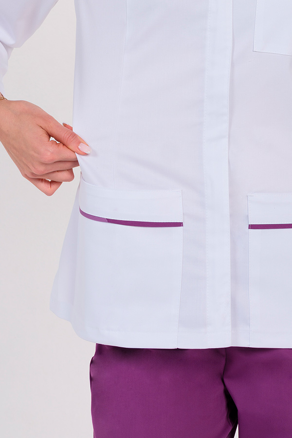 Chaqueta mujer doble vivo morado cremallera m/l 2