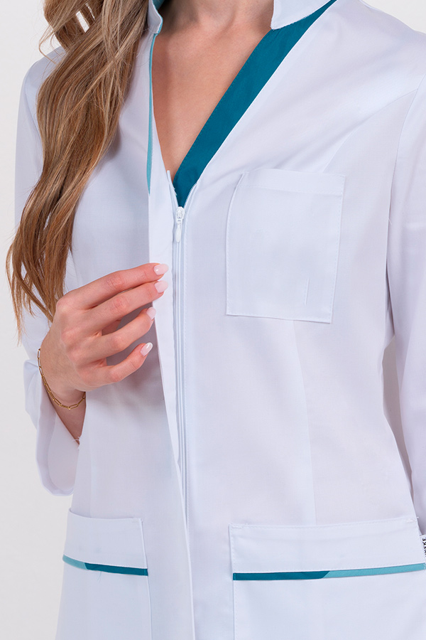 Chaqueta mujer doble vivo aguamarina cremallera m/l 2