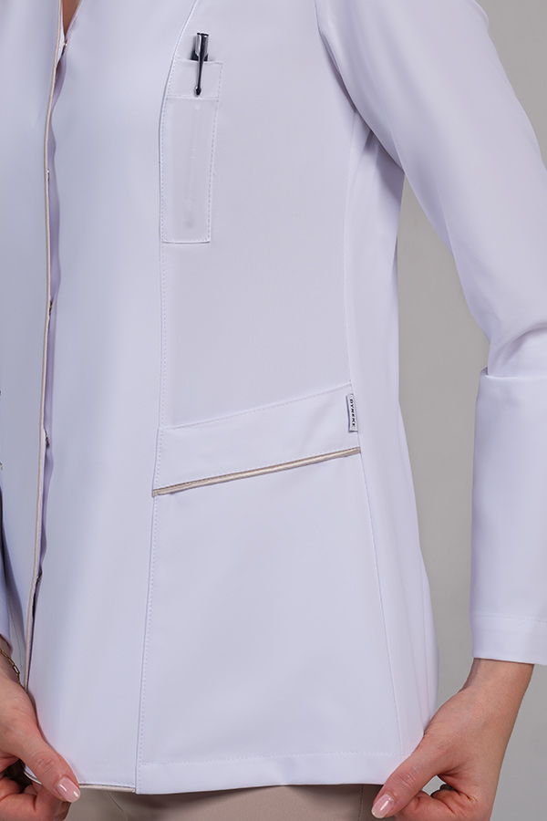 Chaqueta elástica blanca vivo beige 2