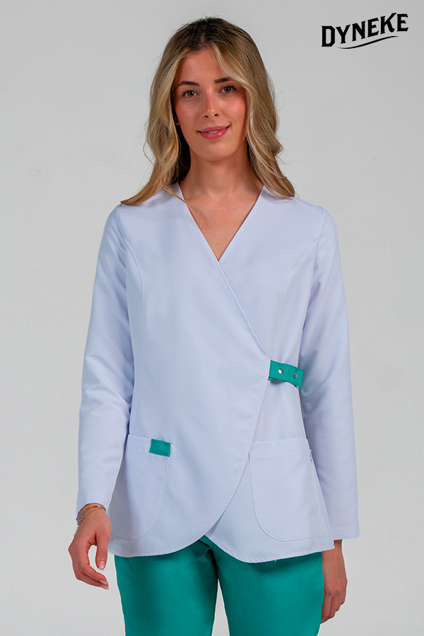 Chaqueta m/l cruce cinturón verde