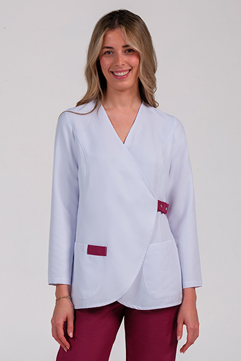 Chaqueta m/l cruce cinturón lila