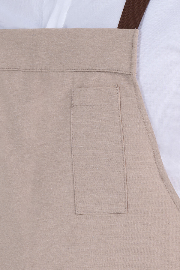 Delantal loneta beige bolsillo canguro 1