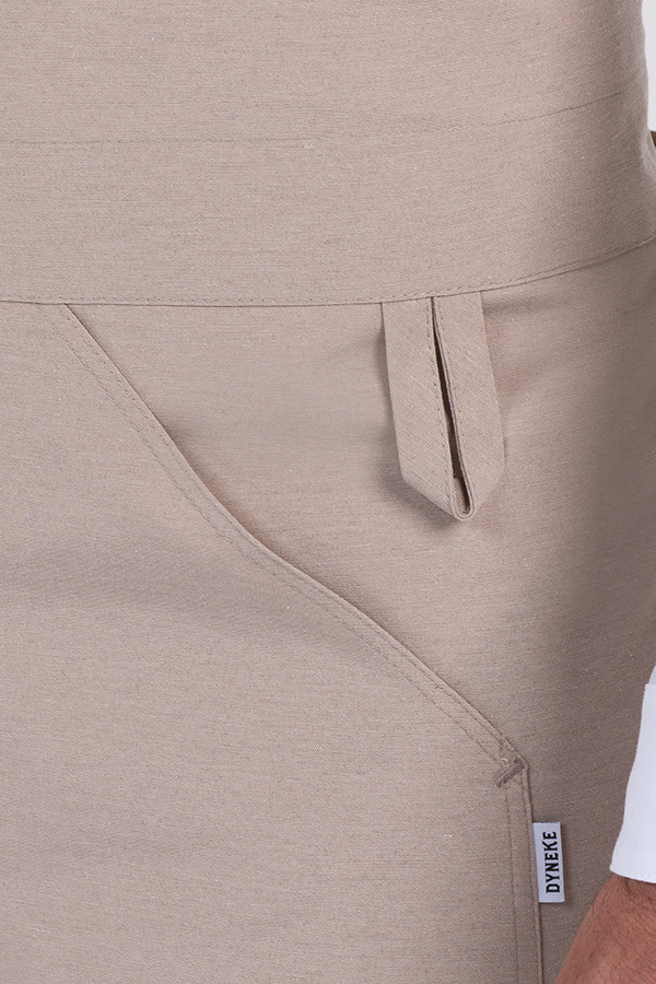 Delantal loneta beige bolsillo canguro 2