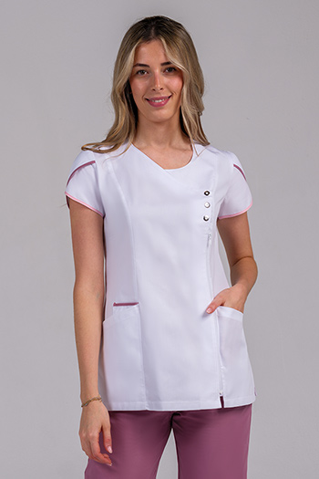 Chaqueta m/c tulipán doble vivo rosa