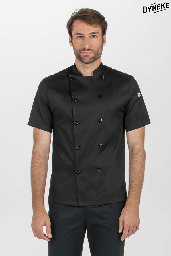 chaqueta para chef en color negro dyneke