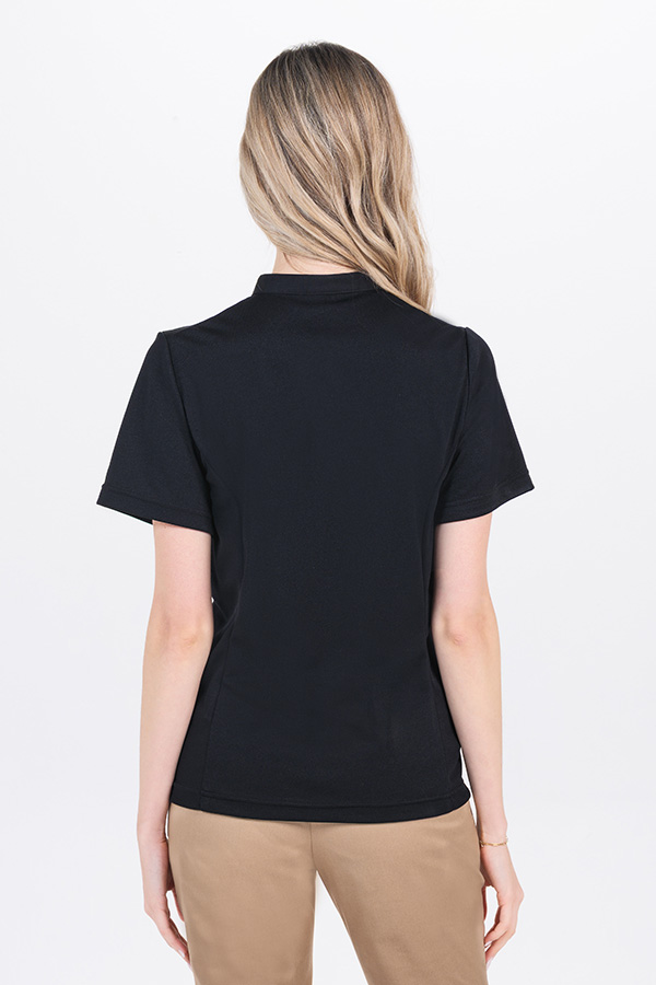 Polo mujer cuello mao pique negro 3