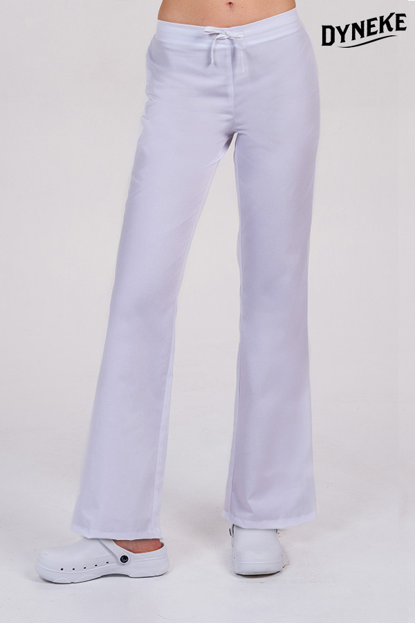 Pantalón sarga blanco acampanado