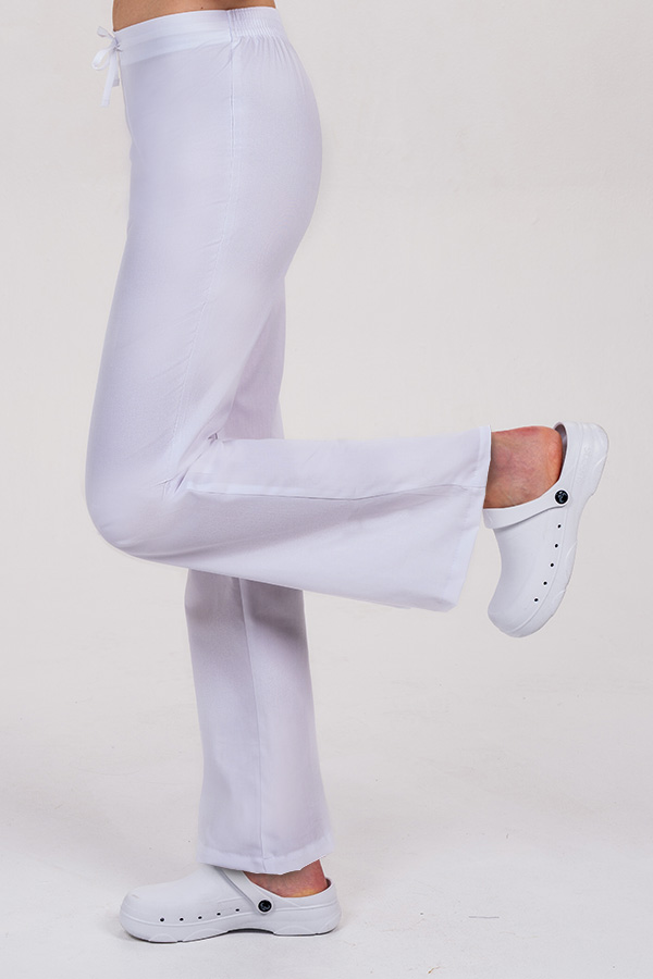 Pantalón sarga blanco acampanado 1