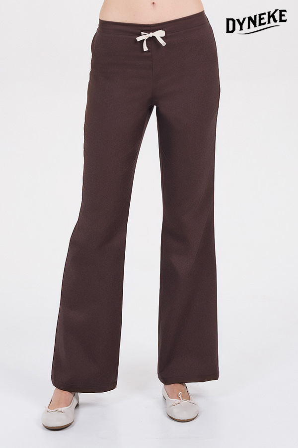 Pantalón marrón elástico acampanado