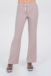 Pantalón beige elástico acampanado