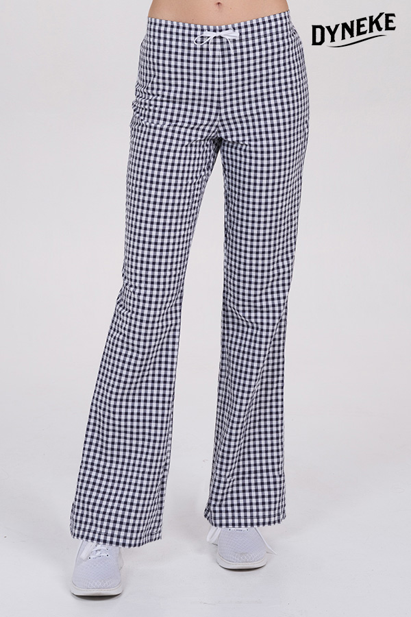 Pantalón cuadro marino acampanado