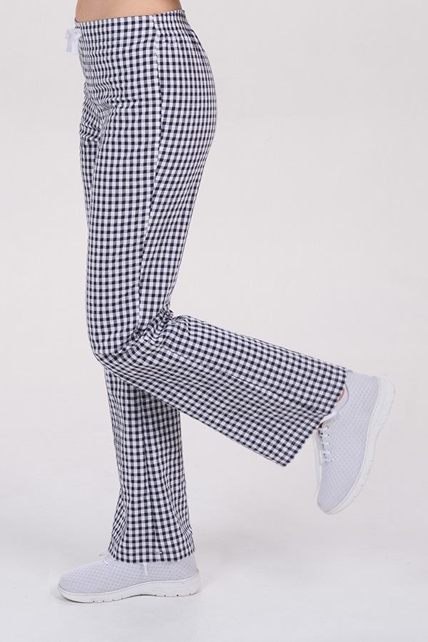 Pantalón cuadro marino acampanado 1