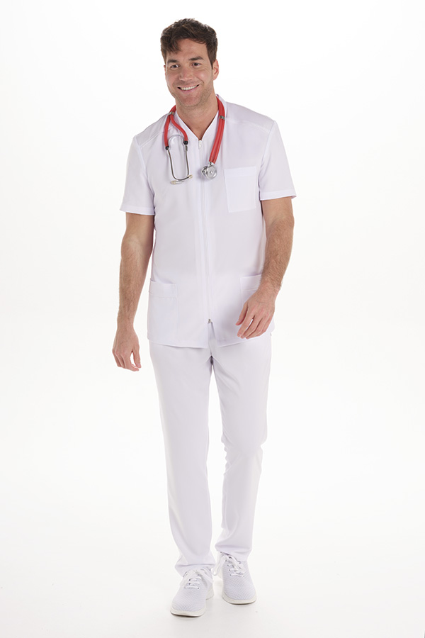 Chaqueta hombre microfibra elástica blanca 2
