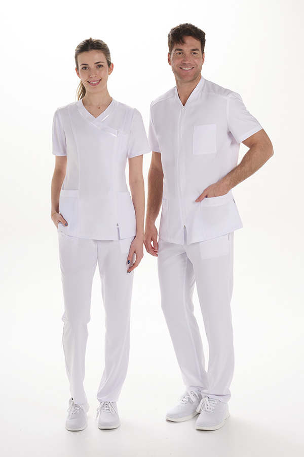 Chaqueta hombre microfibra elástica blanca 3